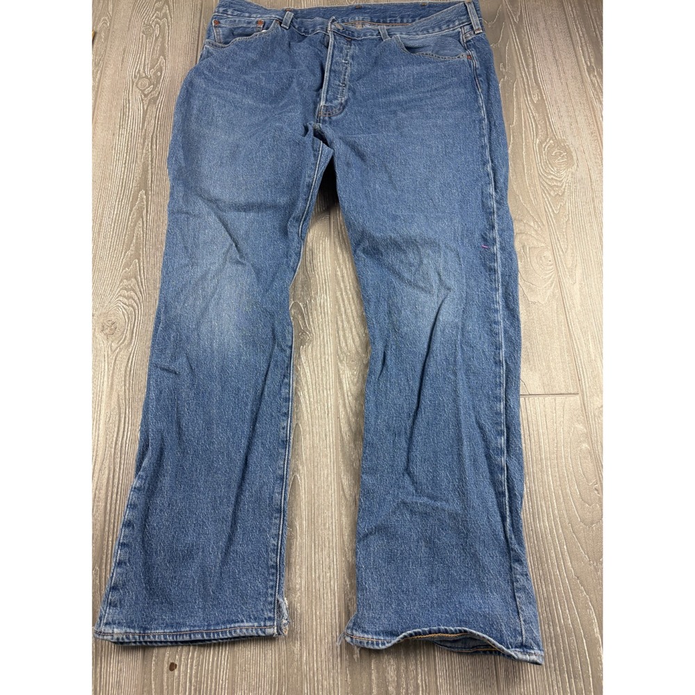 Levis 501 Jeans Mens 38x30 Blue Dark Wash Straight Leg Button Fly Classic Denim
